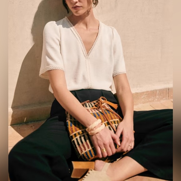 SEZANE TINA BLOUSE IN ECRU 34 - Picture 1 of 13